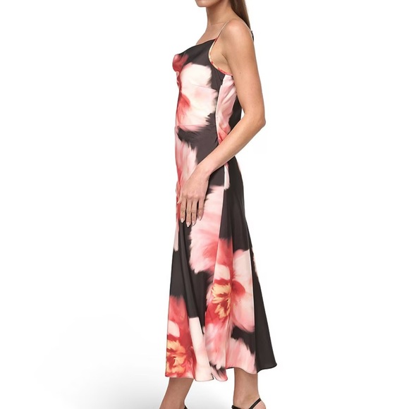 NWT DKNY by Donna Karan Floral Print Cowl Neck Sleeveless Fit and Flare Dress - Picture 3 of 9